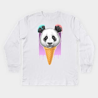 Panda ice cream Kids Long Sleeve T-Shirt